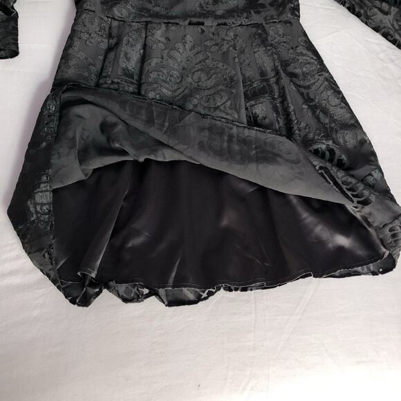 Eliza J Velvet Burnout LBD Women’s Sz 12 Bell Sleeves Cocktail Whimsigoth Dress - Picture 9 of 11
